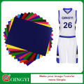 Qingyi personalizado 22 colores a4 tamaño pu impreso vinilo de transferencia de calor para baloncesto jersey